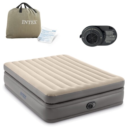 Materac dmuchany welurowy z pompką łóżko Intex 64164ND