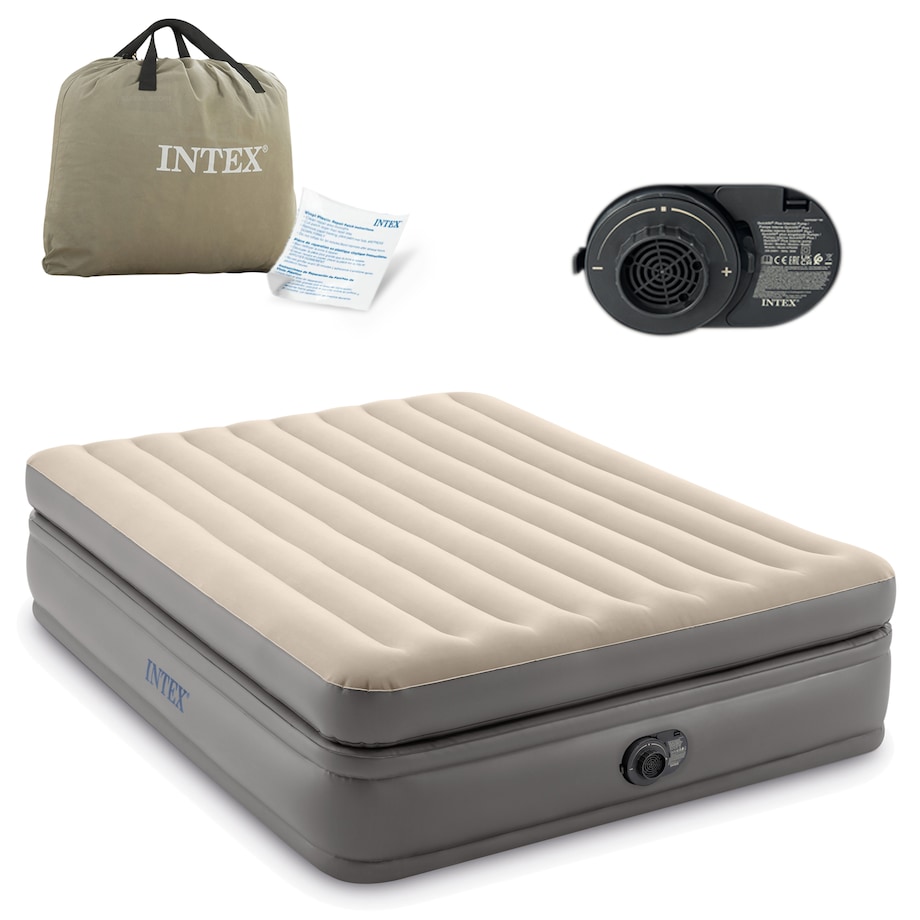 Materac dmuchany welurowy z pompką łóżko Intex 64164ND