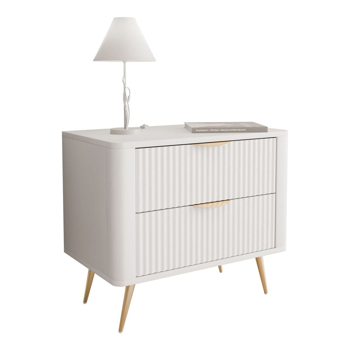 Szafka nocna SCARLETT z szufladami beżowa