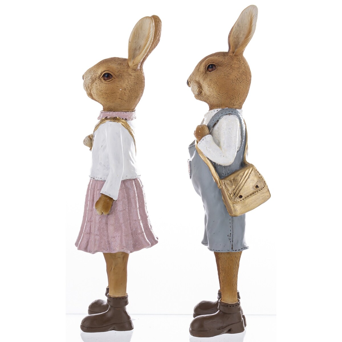 Figurka 2 szt. Królik Dziewczynka i Królik Chłopiec 25,5 cm