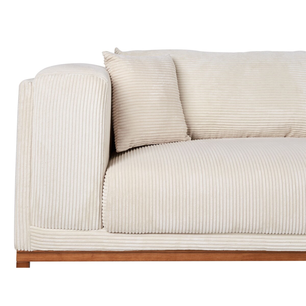 Sofa 4-osobowa sztruksowa beżowa VENG