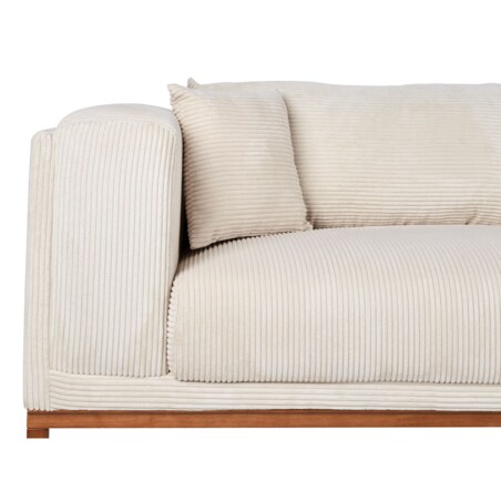 Sofa 4-osobowa sztruksowa beżowa VENG