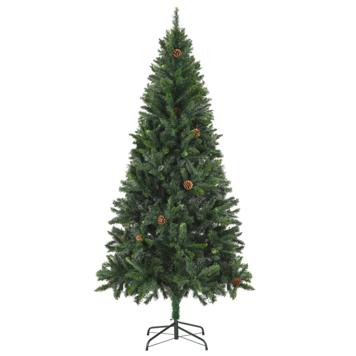 vidaXL Sztuczna choinka z szyszkami, zielona, 180 cm