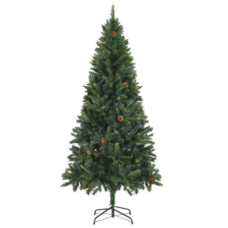 vidaXL Sztuczna choinka z szyszkami, zielona, 180 cm