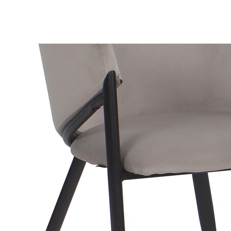 Krzesło tapicerowane do salonu welurowe GLAMOUR jasnoszare