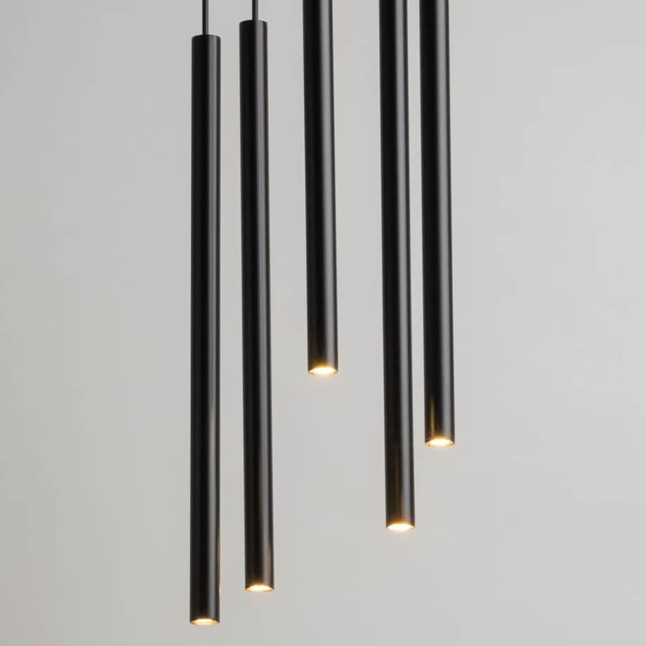 Okrągła lampa wisząca tuby Sopel 33625 Sigma wielopunktowa czarna