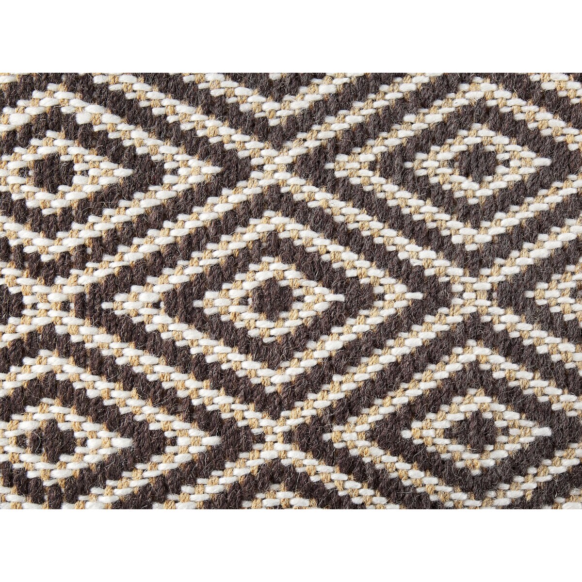 Puf wełniany 60 x 60 x 40 cm brązowo-beżowy MANISA