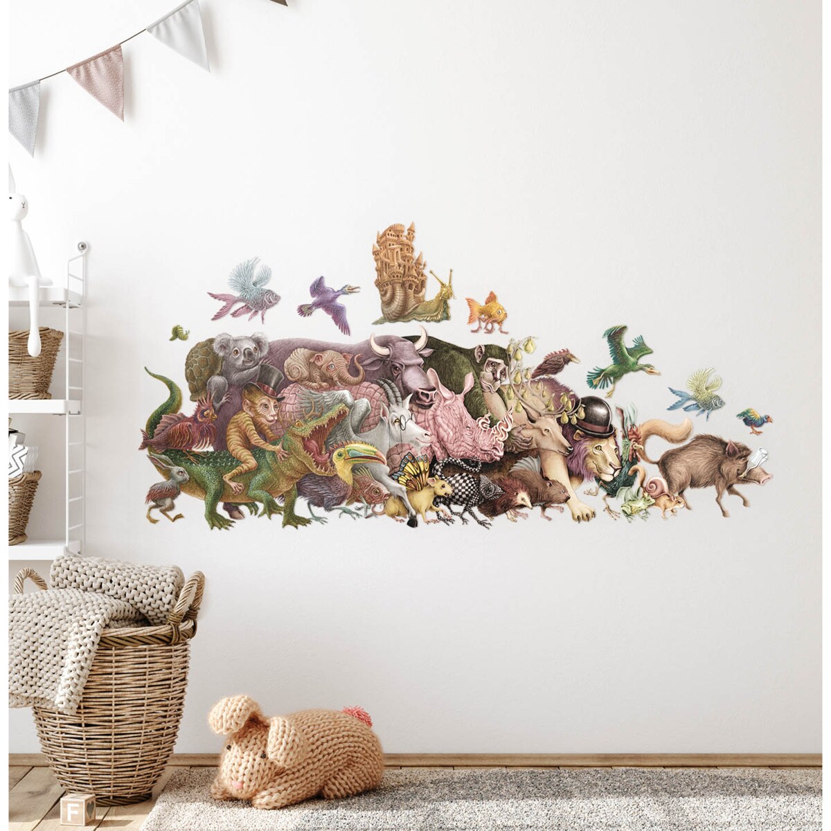Zestaw naklejek na ścianę, Bajkowe stworzenia, 100cm