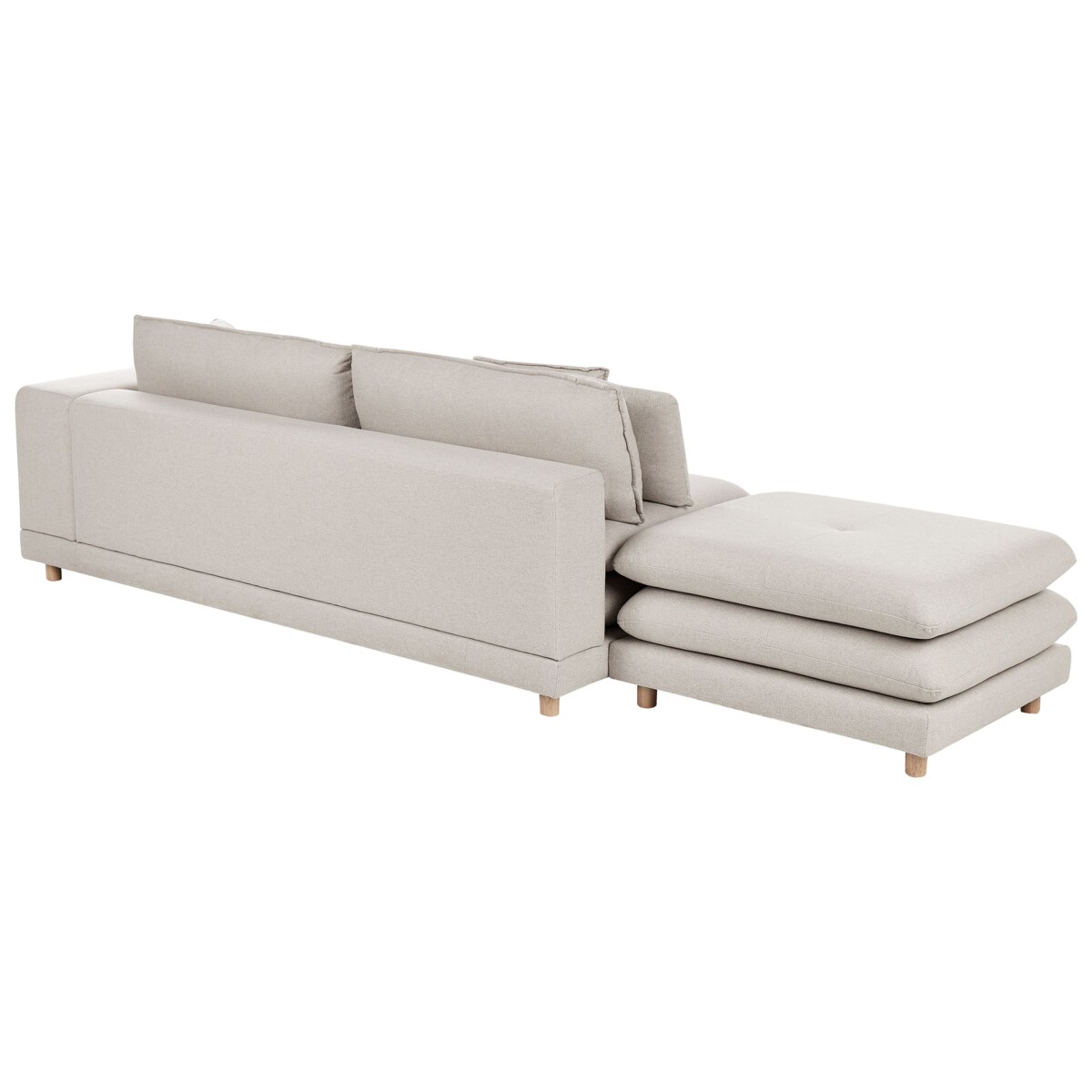 Sofa 2-osobowa z otomaną beżowa HEDEN