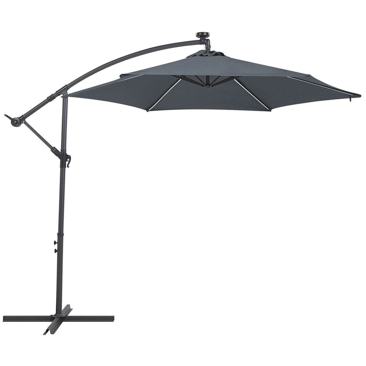 Parasol ogrodowy na wysięgniku LED 285 cm CORVAL Grafitowy