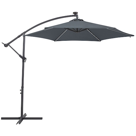 Parasol ogrodowy na wysięgniku LED 285 cm CORVAL Grafitowy