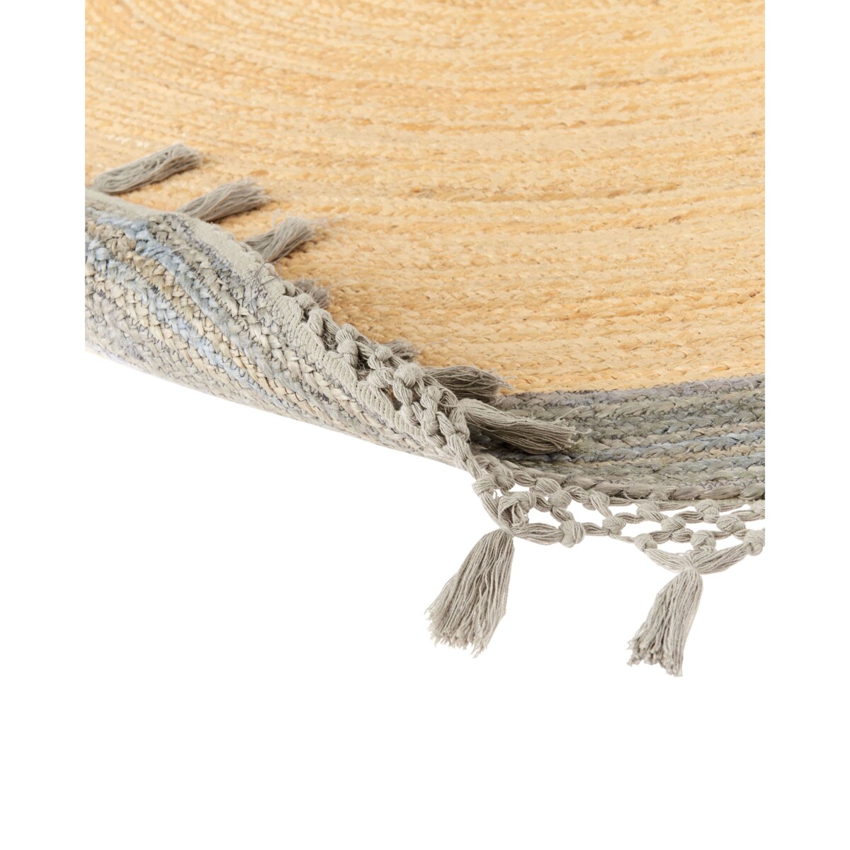 Dywan okrągły z juty 200 cm beżowy z szarym MARTS