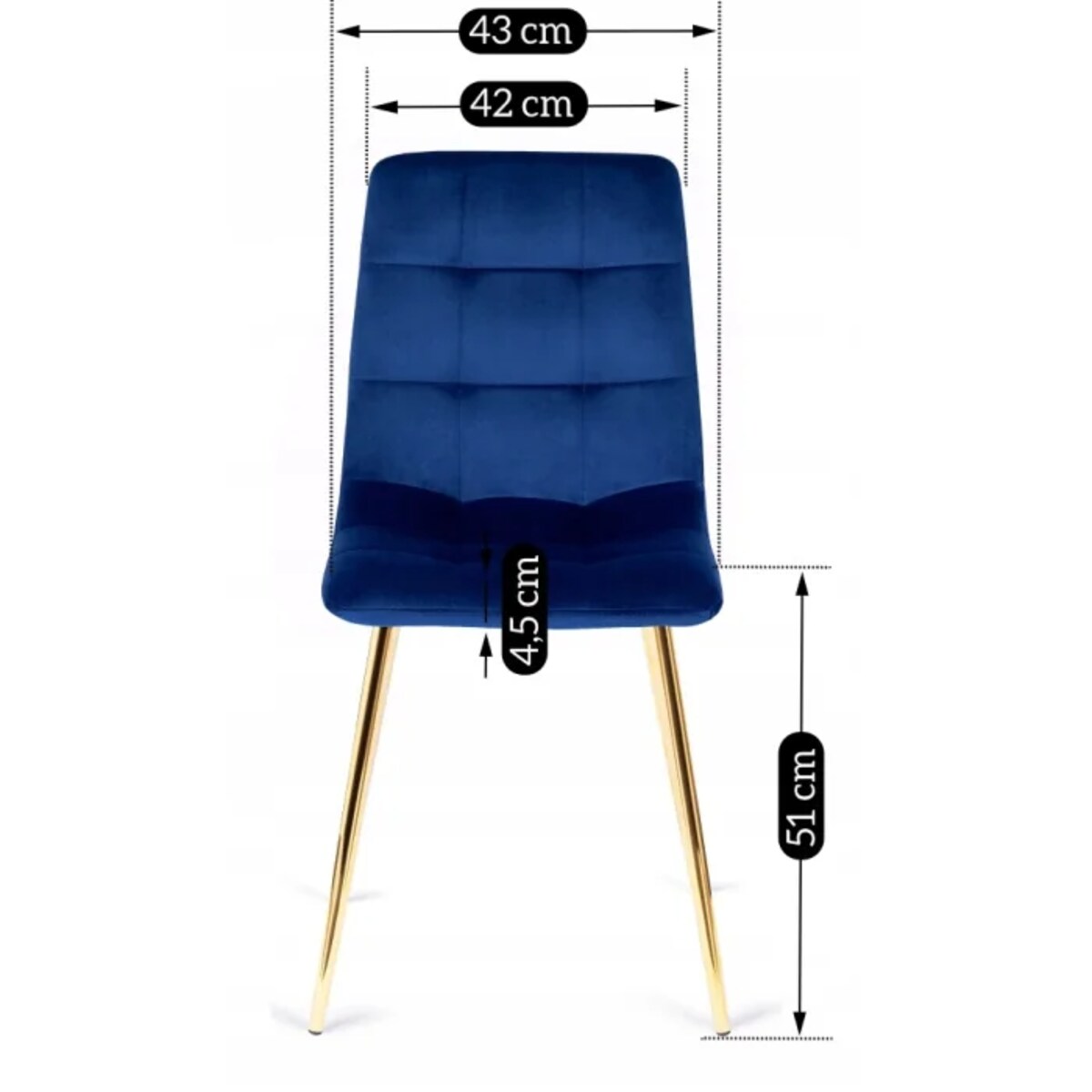 Krzesło Tapicerowane Kuchenne Do Salonu Granatowe YORK Welur