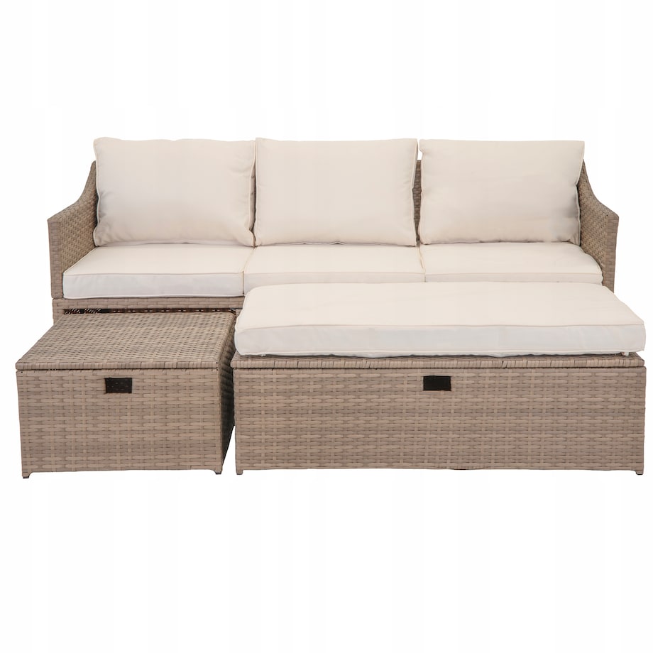 Modułowy zestaw mebli ogrodowych z technorattanu