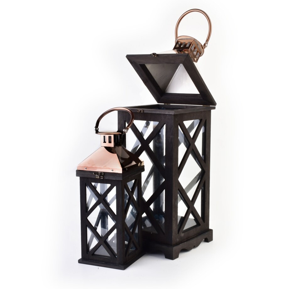 LEVI GOLD Komplet 2 latarni XL:22x22x58/L:14,5x14,5x38cm