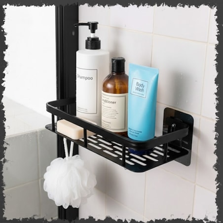 2 szt półka wisząca samoprzylepna loft ścienna łazienkowa pod prysznic