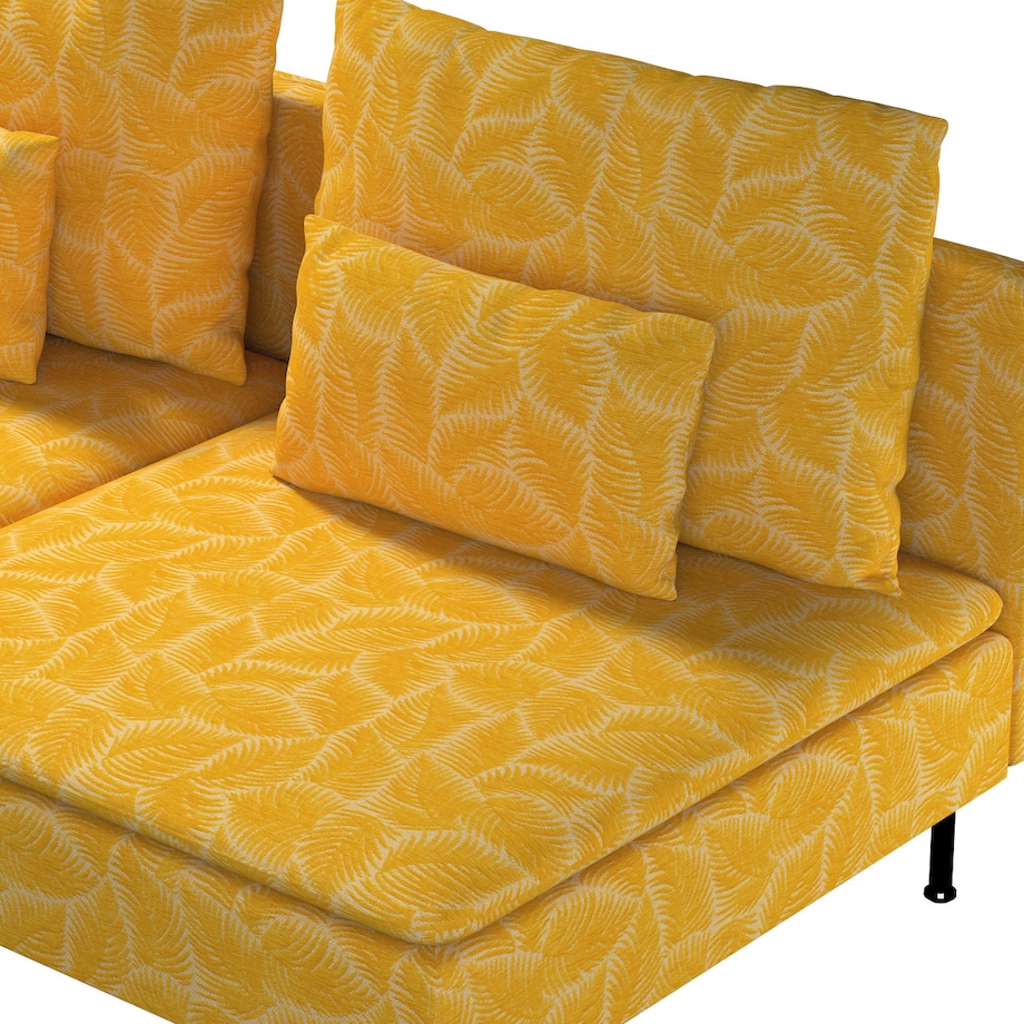 Pokrowiec na moduł Söderhamn 3-osobowy, miodowe liście paproci na beżowym tle, 186 x 99 x 83 cm, Cosy Home