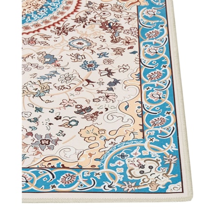 Dywan 80 x 300 cm beżowo-niebieski GORDES
