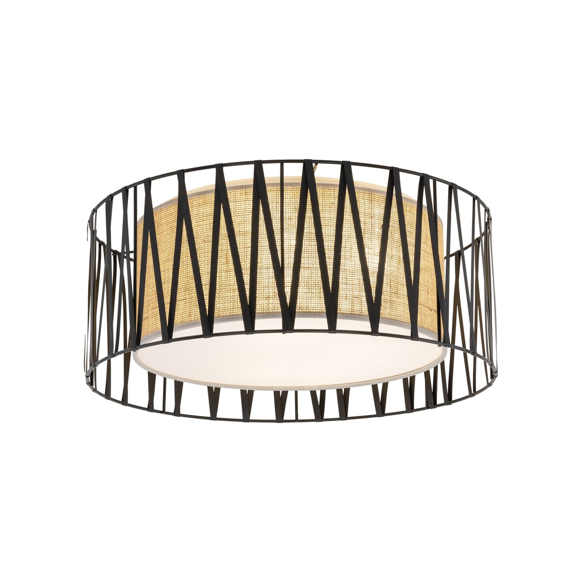 Lampa sufitowa TK Lighting HARMONY NATURE 50 5940 czarno-biała z jutą E27 4x15W do salonu i jadalni