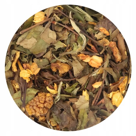 Herbata biała MORWA Z PAPAJĄ o delikatnym smaku papai i jaśminu PREMIUM - herbata liściasta sypana mieszanka napar susz - gotowa na prezent upominek