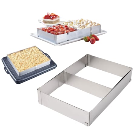 Regulowana forma do ciasta 34-52x27-18,5x5cm Tortownica Rant cukierniczy KINGHOFF