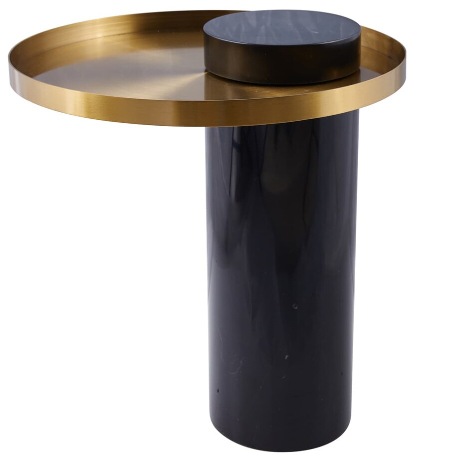 Industrialny stolik kawowy COLUMN DP-FA1 black gold Step marmur stal czarny złoty, Step Into Design