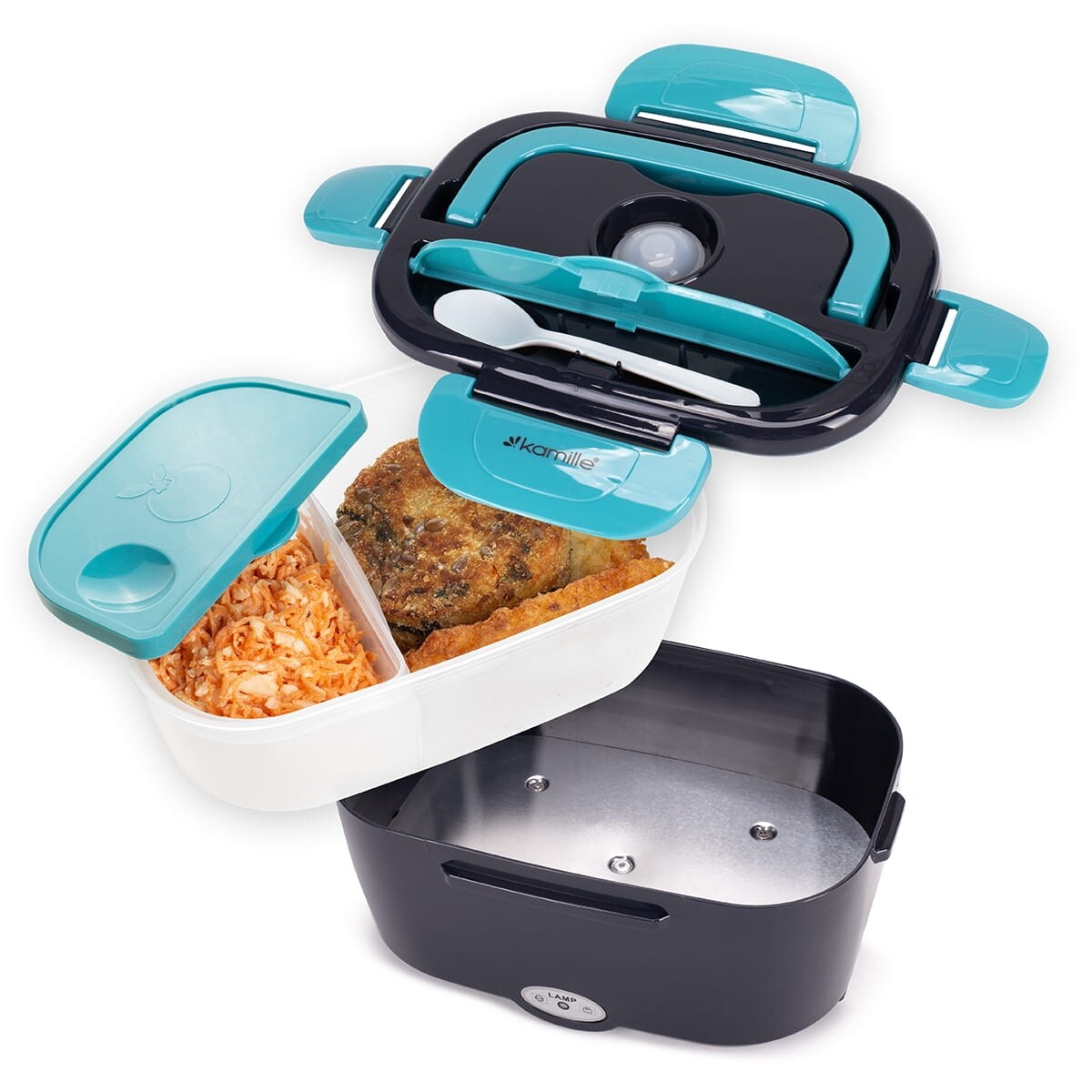 Elektryczny lunch box podgrzewany termos samochodowy do auta + wtyczka KAMILLE