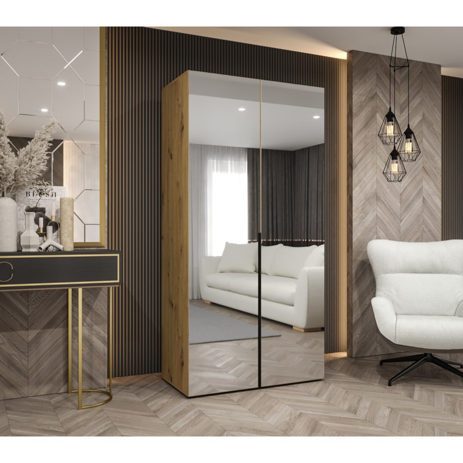 Szafa uchylna otwierana ALICANTE 3 100 wys. 202 cm Artisan + u. Czarny