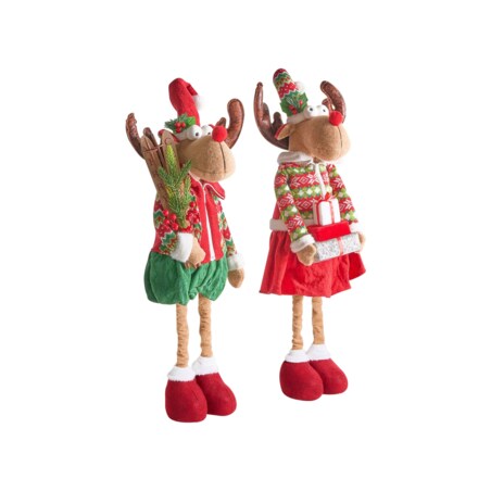 Zestaw 2 dekoracji świątecznych ULDALSANA Renifer 66-95 cm Kolorowy