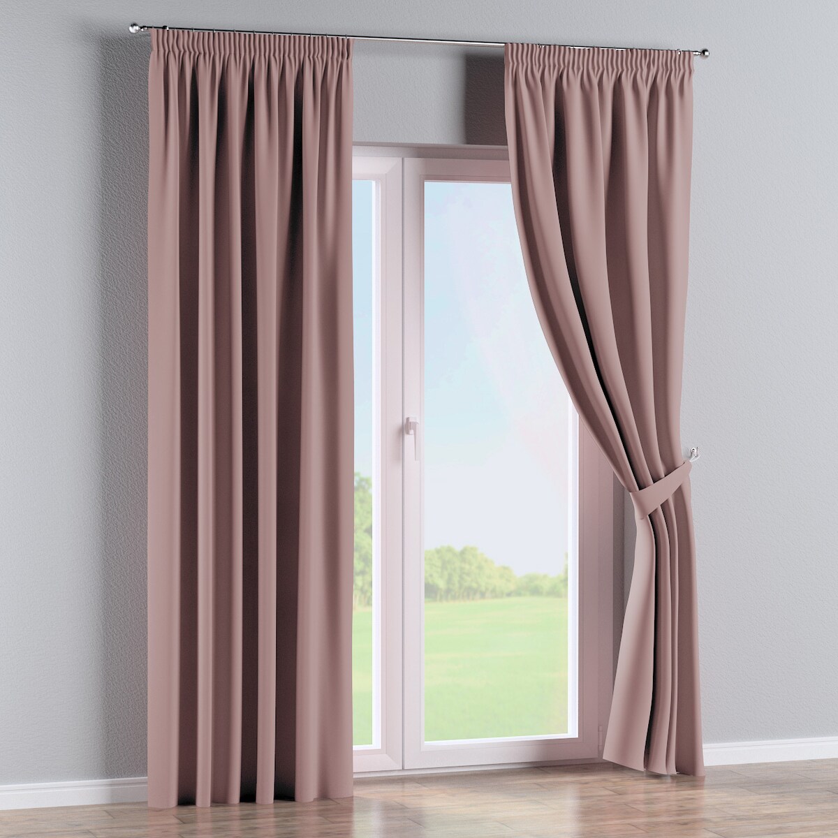 Zasłona na taśmie marszczącej 1 szt. 130x245 pudrowy róż