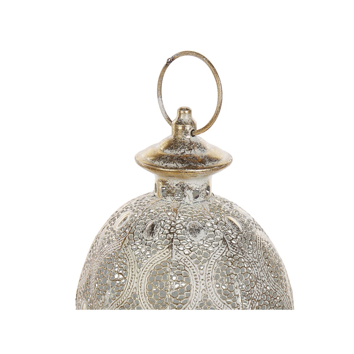 Lampion metalowy 34 cm złoty AMORGOS