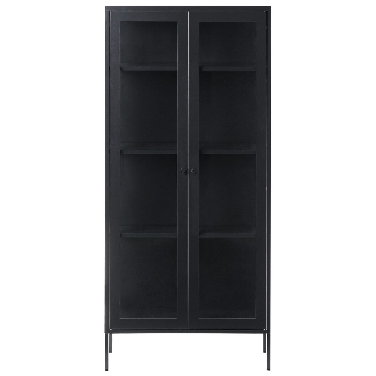 Witryna ze szklaną gablotą HARTY Metal 80 cm Czarny
