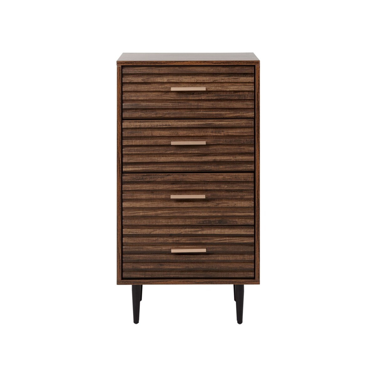 Komoda 4 szuflady ciemne drewno KEITH