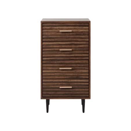 Komoda 4 szuflady ciemne drewno KEITH