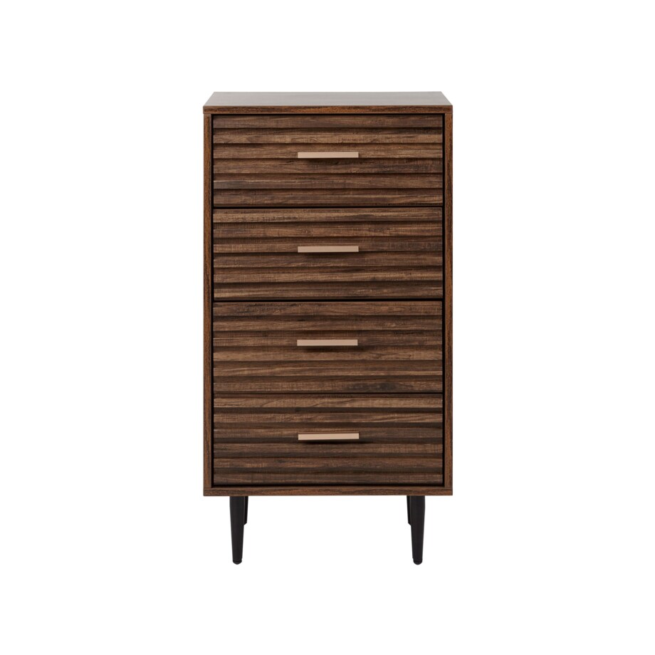 Komoda 4 szuflady ciemne drewno KEITH