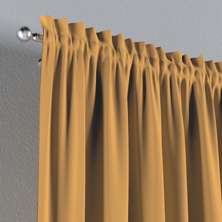 Zasłona na kanale z grzywką 1 szt. 130x245 miodowy żółty