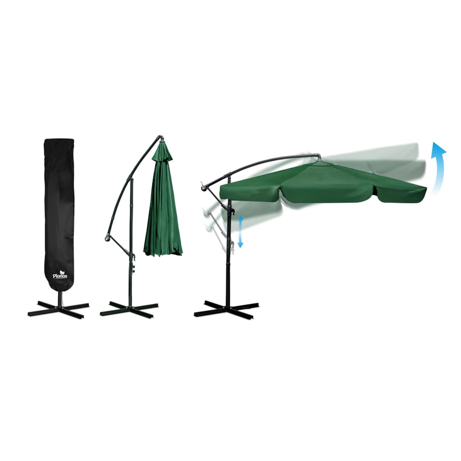 Parasol ogrodowy składany z wysięgnikiem pokrowiec 6 segmentów ø 350cm Plonos