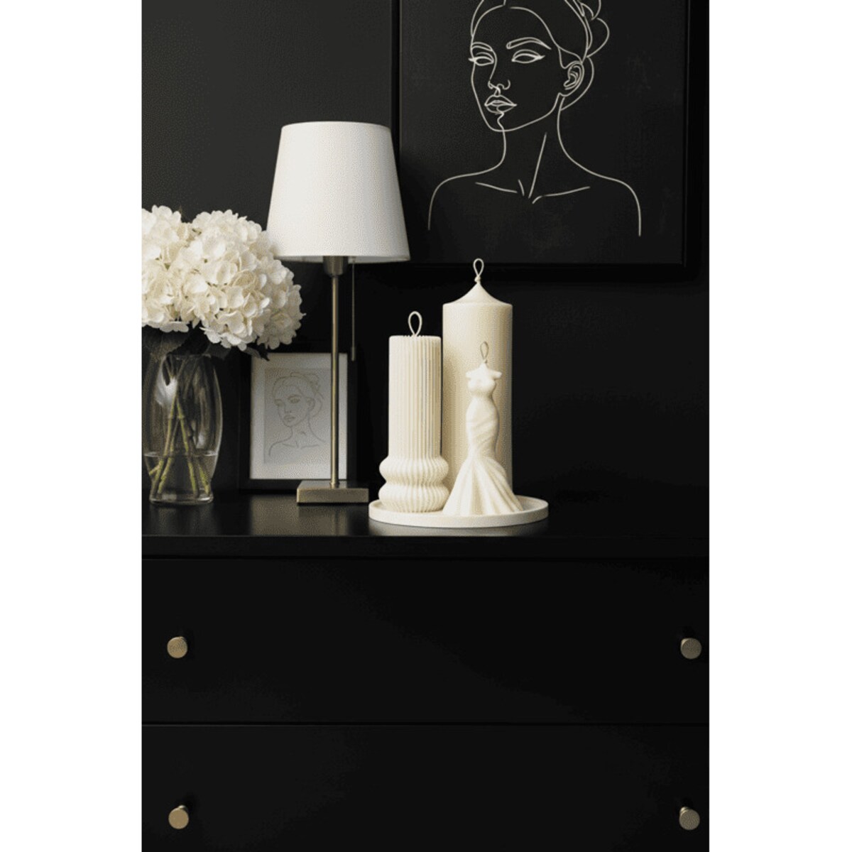 Zestaw świec sojowych Valery na dekoracyjnej tacy – elegancki upominek z torbą prezentową w zestawie