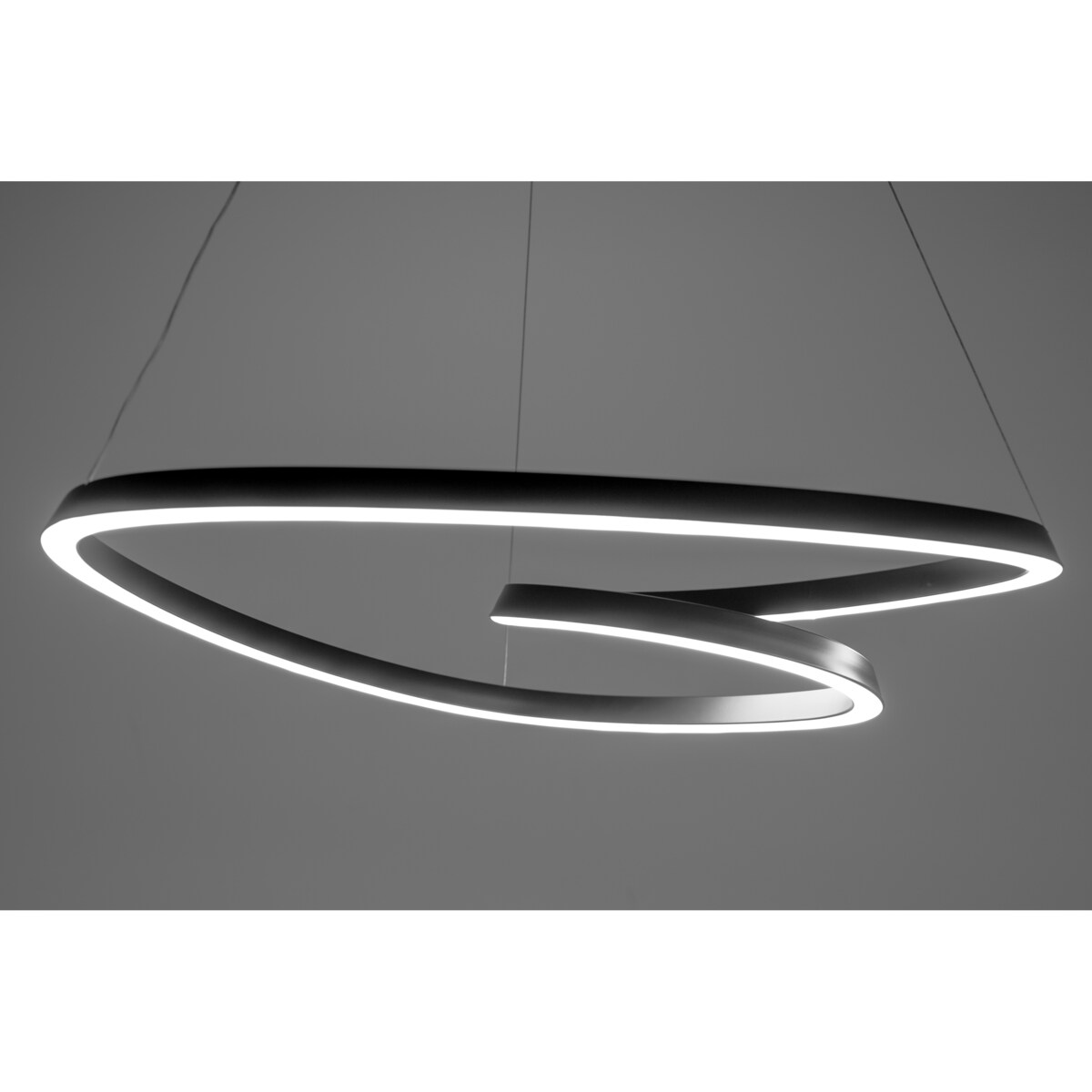 Lampa Sufitowa Wisząca Metal Ring Black Led Pilot