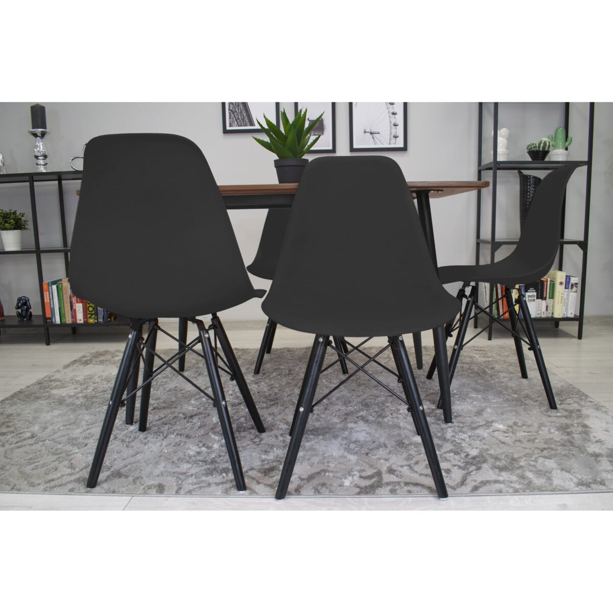 Krzesło Do Jadalni Kuchni Salonu Osaka Czarne / Nogi Czarne