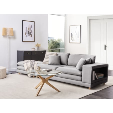 Sofa dla 2 osób HEDEN Szary z otomaną