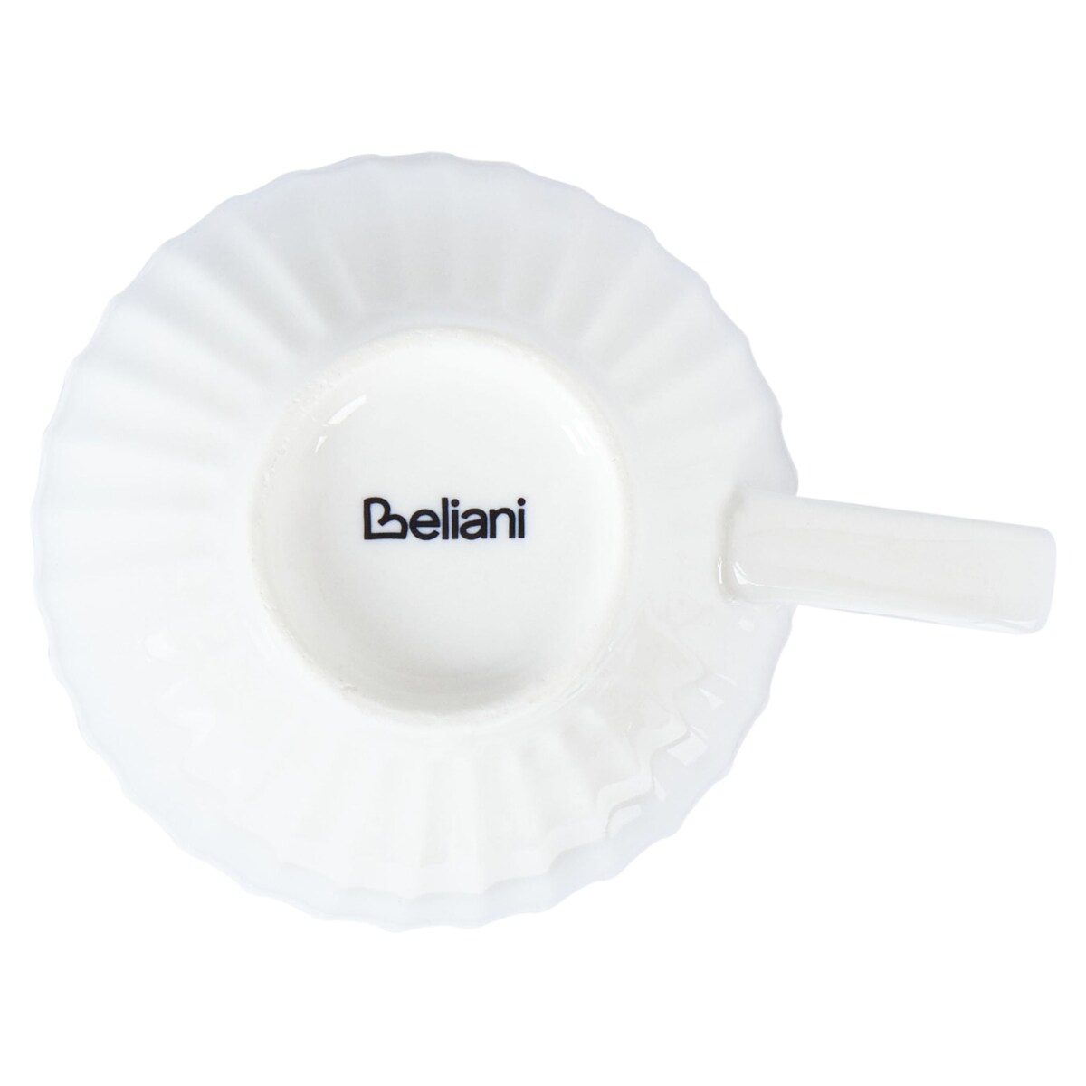 Zestaw 4 filiżanek ze spodkami COWSLIP Porcelana Biały