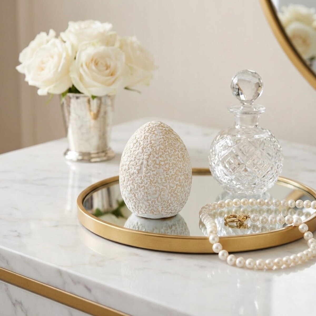 FIGURKA WIELKANOCNA JAJKO JAJO BIAŁA NA WIELKANOC PREZENT ŚWIĄTECZNA 13cm