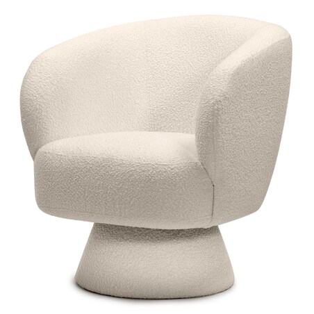 Fotel obrotowy 80x72x70 cm bouclé Nalf - IV jasnobeżowy