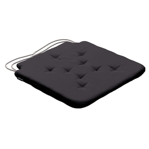 Poduszka na krzesło Olek, Black (czarny), 42 x 41 x 3,5 cm, Cotton Panama