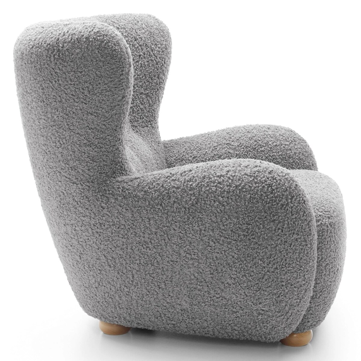 Fotel uszak boucle 91x88x100 cm POLTRONA szary