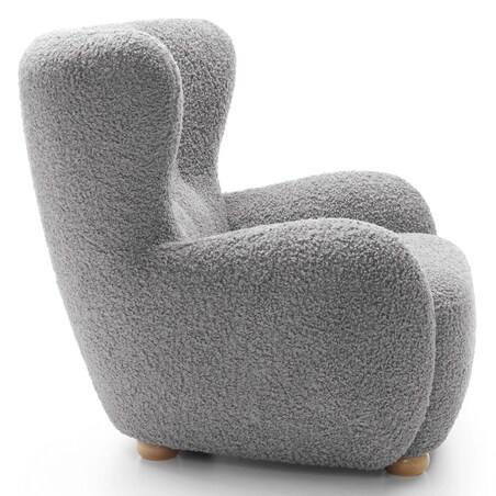 Fotel uszak boucle 91x88x100 cm POLTRONA szary