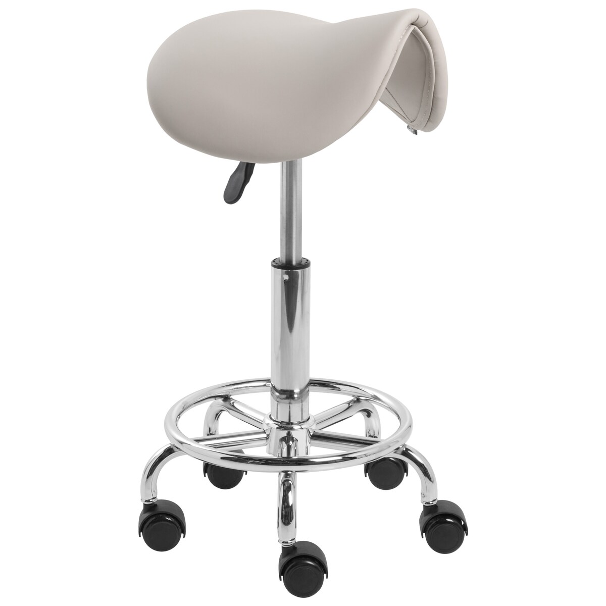 Taboret obrotowy DUMONT Ekoskóra Beżowoszary