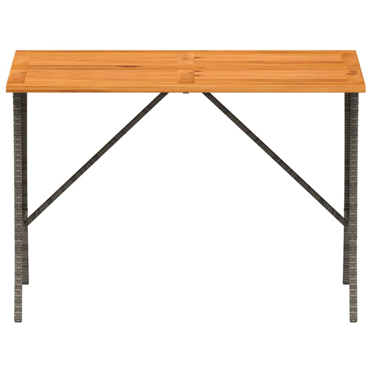 vidaXL Stół ogrodowy z blatem z drewna akacjowego szary 105x75x72 cm