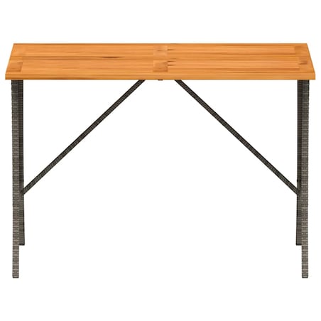 vidaXL Stół ogrodowy z blatem z drewna akacjowego szary 105x75x72 cm